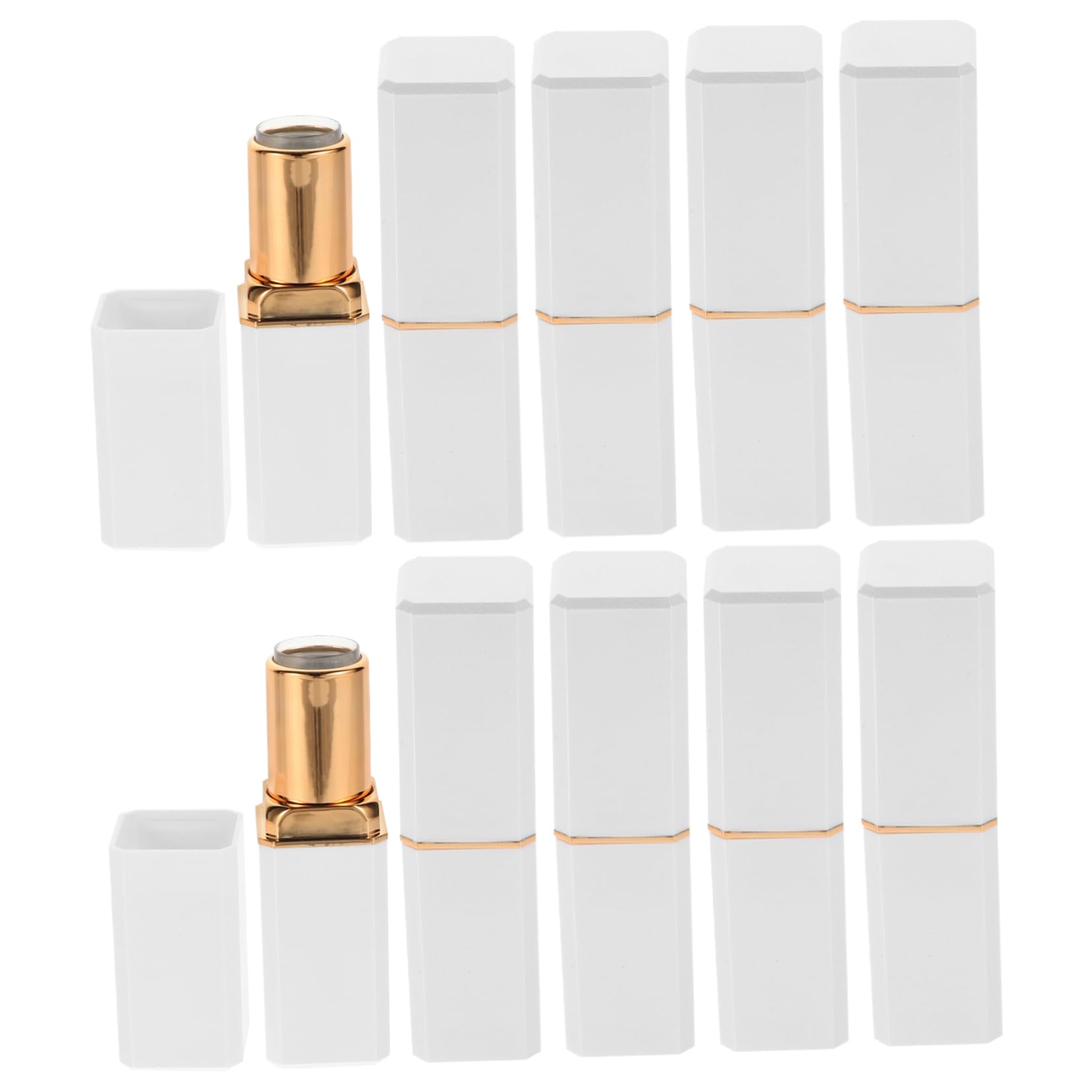 Beaupretty 5sets Sombra Recargable Cosmético Revestimientos Embalaje Tinte Mancha Soporte De Lápiz Labial Mini Cap Bálsamo Varita Mágica Delineador De Labios Equipo Abdominales 10pcs*5