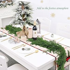 Artificial Norfolk Pine Garlands Real Touch Winter Pine Garland Green Artificial Greenery Garland for Table Indoor Mantle Wall Outdoor Christmas Decorations 6 FT