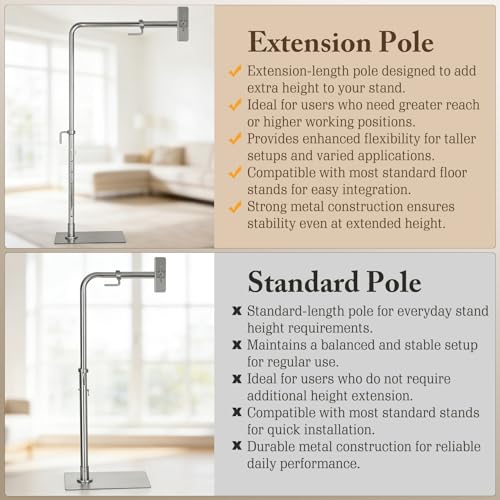 Image of MARGAR Workstand Extension Pole, exclusively embroidery workstands, Adjustable Height, Designed for Wide Sofas, Heavy Duty Metal Construction, Stable Support, Tool Free Installation