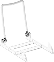 Vista 1 de GIBSON HOLDERS 1PL - Caballete de exhibición de alambre blanco ajustable y acrílico transparente, 2.75 pulgadas de ancho x 3.75 pulgadas