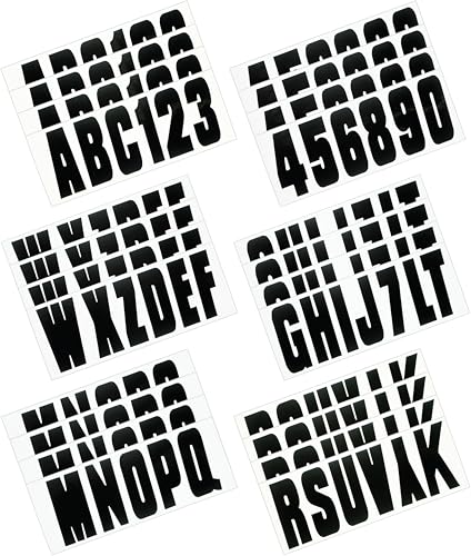 Image of Hardline Products USA Series 350 Boat Lettering & Registration Decal Kit - Solid Black, 3-Inch -Fuel Resistant Marine Vinyl - Fits Boats, PWC, Pontoons - 146 Piece Set -BLK350EC