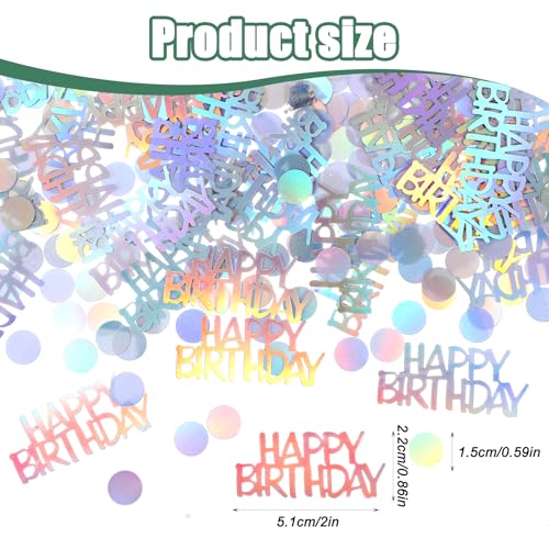 Nogeqi 450 Stück Glitzer Tischdeko Geburtstag Konfetti, Geburtstagsdeko Tisch Happy Birthday Deko, Streudeko Geburtstag Frauen Confetti Luftschlangen Für Männer Mädchen Jungen