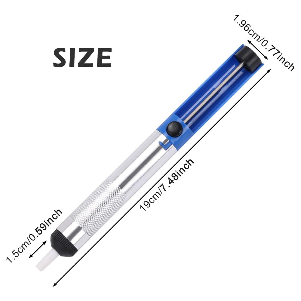 Pompa per saldatura, set di pompe dissaldanti, pompa per valvole dissaldanti in lega di alluminio, ugello in silicone resistente alle alte temperature per aspirazione e saldatura (color: 19 x 1,96 cm)