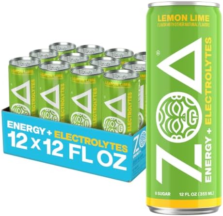 ZOA Zero Sugar Energy Drink, Lemon Lime, 12 Pack, 12 Fl Oz Cans