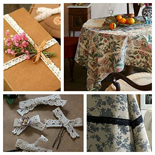 image for GXTIZAS Beige Lace Ribbon 30 Yards - Cotton Crochet Trim for Crafts, G