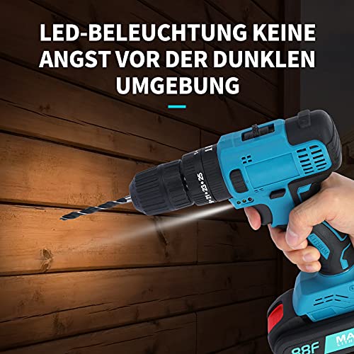 Akku-Bohrschrauber Set 21V, Smalibal drehzahlgeregelter Elektroschrauber mit 2 1500mAh Batterien, Akkuschrauber mit 28… – Bild 7