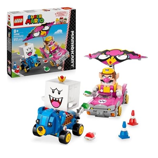 LEGO Super Mario: Mario Kart – Wario & King Boo - Interactive Toy incl. 2 Cars & 2 Figures for Play and Display - Gaming Gift for 8+ Year Old Boys & Girls - 72038