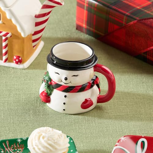 Santa’s Retro Christmas 3D Mugs – Set of 4 Holiday Mugs with Santa, Reindeer & Snowman Sculpted Art, Vintage-Inspired Cocoa & Coffee Mugs for Winter Sipping & Holiday Gifts by Cerified International - Image 5