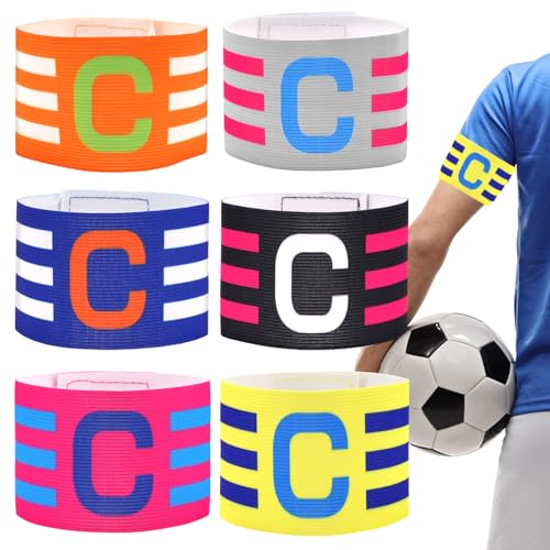 Vylro 6 Piezas Brazalete de Capitán de Fútbol, Capitán para Fútbol Multicolor