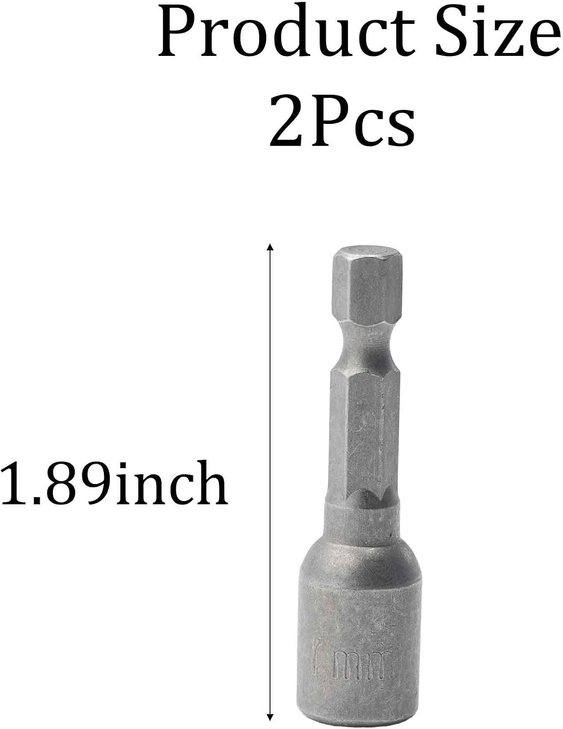 2Pcs Magnetic Nut Driver Bit, 1/4" Hex Shank, Quick-Change Power Nut Setter Drill Bits for Electric Drill, Impact Driver, Metric & SAE, for DIY, Construction, Repair Projects (7mm) image 2