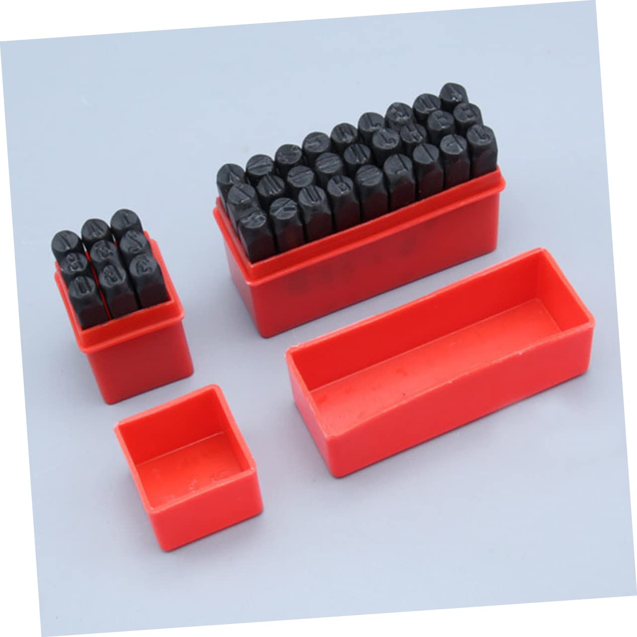 SHINEOFI Set Punzoni Alfanumerici in Acciaio al Carbonio 36 Pezzi 6 Mm