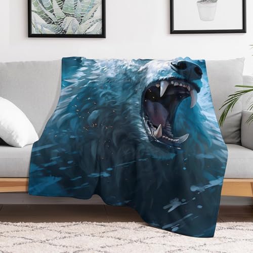 Couverture ours polaire douce et chaude pour cocooning sur canapé