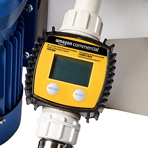 AmazonCommercial DEF Transfer Pump Kit 8GPM/30LPM 120VAC 300W 2.5A with EPDM 20\' Foot Discharge & 5’ Foot Suction Hoses, Hose Barb Tail rings, Plastic Automatic Nozzle, Flow Meter & Wall Mount Bracket - Thumbnail 3