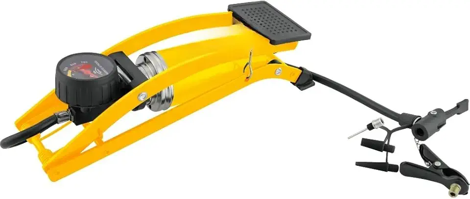 Bomba de Ar Pedal Encher Pneu e infláveis Com Manometro