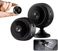 Kit 2 Mini Câmeras Espiã Wifi HD Portátil Sem Fio Visão Noturna Gravador de Voz Suporta Cartão Babá Eletronica Camêra de Segurança