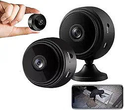 Kit 2 Mini Câmeras Espiã Wifi HD Portátil Sem Fio Visão Noturna Gravador de Voz Suporta Cartão Babá Eletronica Camêra de Segurança