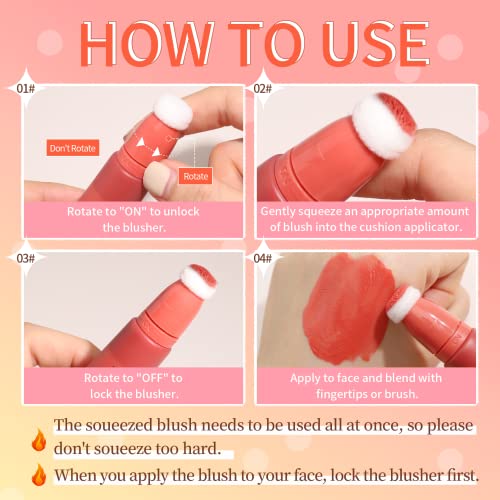 Pexihoap Mousse Liquid Blush Beauty Wand, High Pigmented, Moistruizing And Shimmer Lightweight Dewy Liquid Blush Wand (C02#) #TOP5