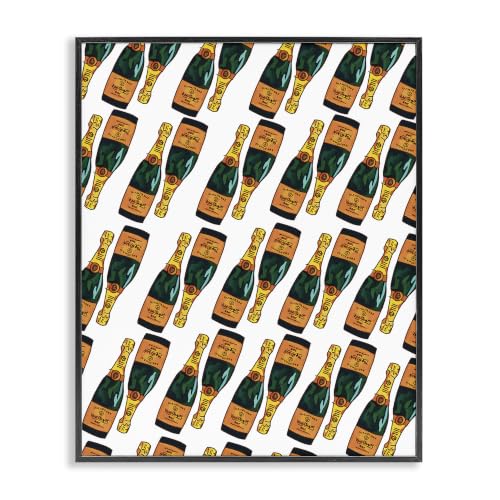 Champagne Bottles Pattern, 24 x 30 Inch Framed Giclée Print