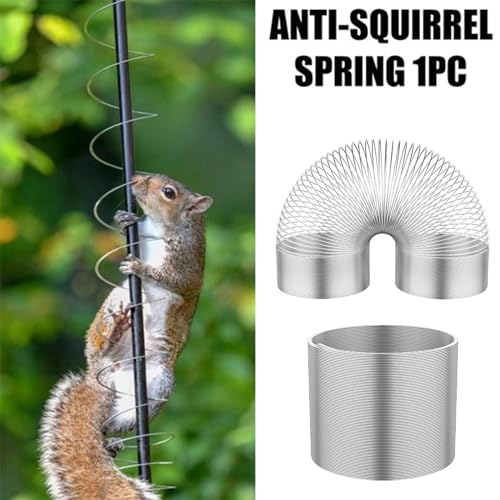 Squirrel Proof Spring Device Metal Squirrel Baffle Barrier Type Coil Anti-Squirrel Spring Device Spring Device Guard Protects for Outdoor Bird Feeder Poles Accessories - Thumbnail 6