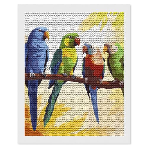 Kit d'art diamant adultes broderie canevas peinture strass perroquet