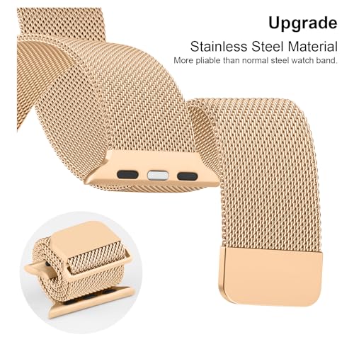 Image of Meliya Metal Straps Compatible for Apple Watch Strap 38mm 40mm 41mm 42mm 44mm 45mm 46mm 49mm Women Men, Adjustable Mesh Loop Magnetic Milanese Band for iWatch Series 10 9 8 7 6 5 4 3 2 1 SE