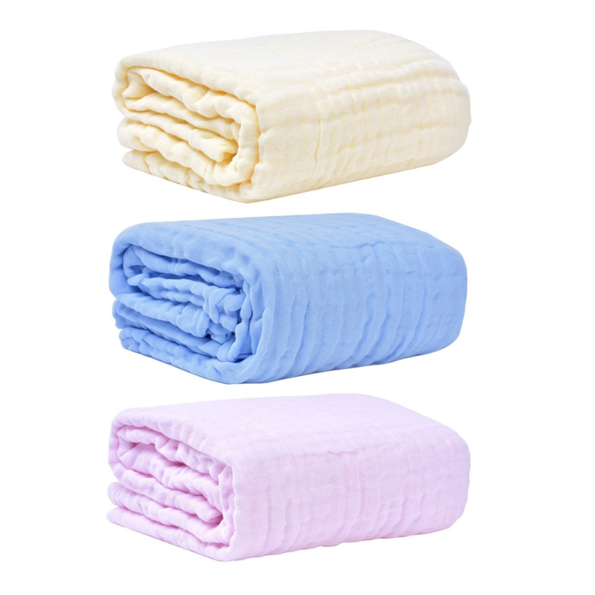 3 Stück Babydecken aus Weicher Baumwolle Kuscheldecken für Drinnen und Draußen Komfortable Unisex Puckdecke Babydecke mit Angenehmer Softness