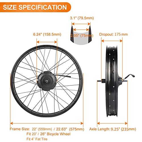 BAFANG 750W Fat Tire Rear Hub Motor Conversion Kit #TOP21