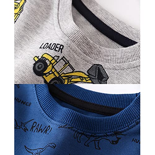 Image of Toddler Boys Crewneck Sweatshirt, Cotton Long-Sleeve Pullover Cartoon Print