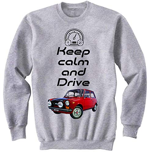  Teesandengines Autobianchi A112 Abarth Keep Calm Felpa Grigia Size Small
