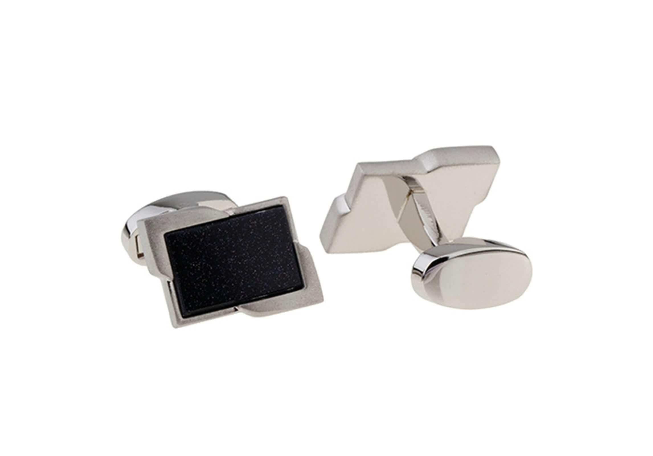 Gemelos de plata rectangulares para regalar a hombres con camisa de traje 5