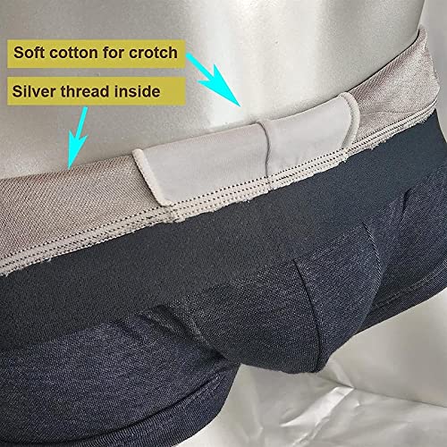 EMF Anti-Radiation Brief Silver Fiber Underpants Radiation Shielding Underwear Shorts Pants Briefs (Color : Black, Size : XXL)4