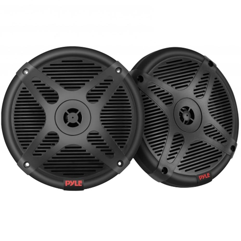 Kit Set para Pyle PLMRBT65B, 2 Altavoces Marinos coaxiales 2 vías con Bluetooth, 16,5 cm 6,5", 300 vatios RMS, 600 vatios máx., 4 ohmios, Resistentes Agua, Pareja + Cables y Tornillos gratuitos