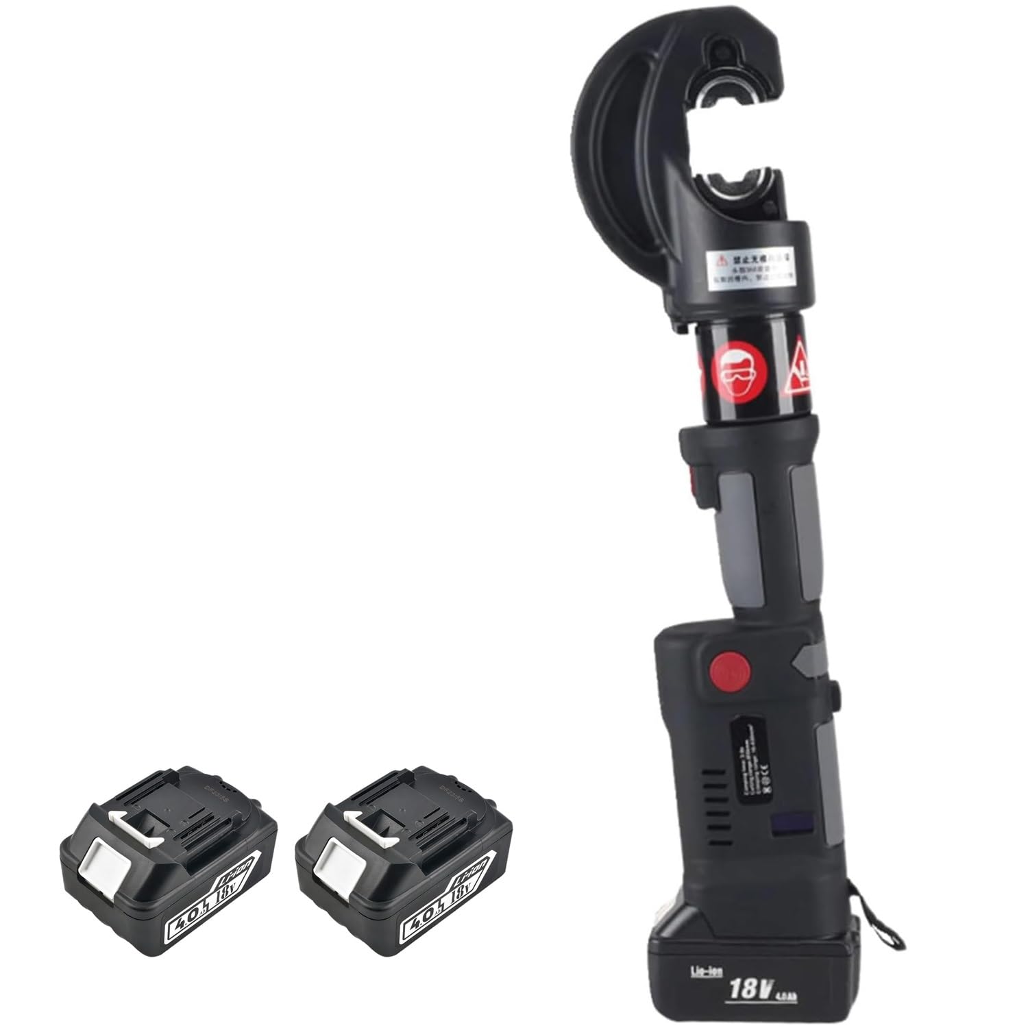 Cordless Hydraulic Crimping Tool - 12Dies(6-400mm²) 120KN Battery Electric Lug Crimpers for Cu/Al Terminals, Continuous Wire Crimper Pliers