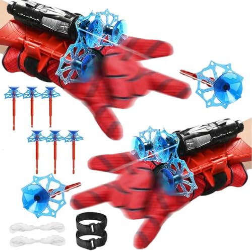 YARUJING 2 Set Super Spiderm Launcher Spiderm Launcher Handschuh Spiderman Handschuhe S.piderm La uncher Handschuhe S piderm Spielzeug Handschuh Cosplay Glove La uncher Für Fans