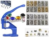 Allstarco Stud Setter Deluxe Kit - 2500PCs Gold & Silver Nailheads, Spot Flat, Dome Pearl Studs Craft Bedazzler Rhinestones Embellishments Manual Hand-Press Tool Machine Garment Clothing Nailheads