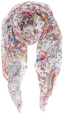 Scarf for Women Lightweight Paisley Fashion for Spring Fall Winter Scarves Shawl Wrap (P082-1)
