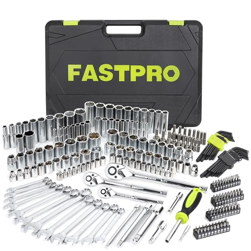 FASTPRO 249-Piece Mechanics Tool Set, SAE & Metric Socket set, Include 1/2