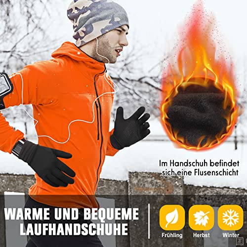 HASAGEI Touchscreen Handschuhe Fleece Laufhandschuhe Herren Damen Sport Handschuhe Winterhandschuhe Warme Winddichte Handschuhfutter für Fahrrad,Laufen, Wandern,Fahren