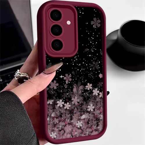 Coque Samsung A56 5G en TPU bordeaux haute finition Sakura