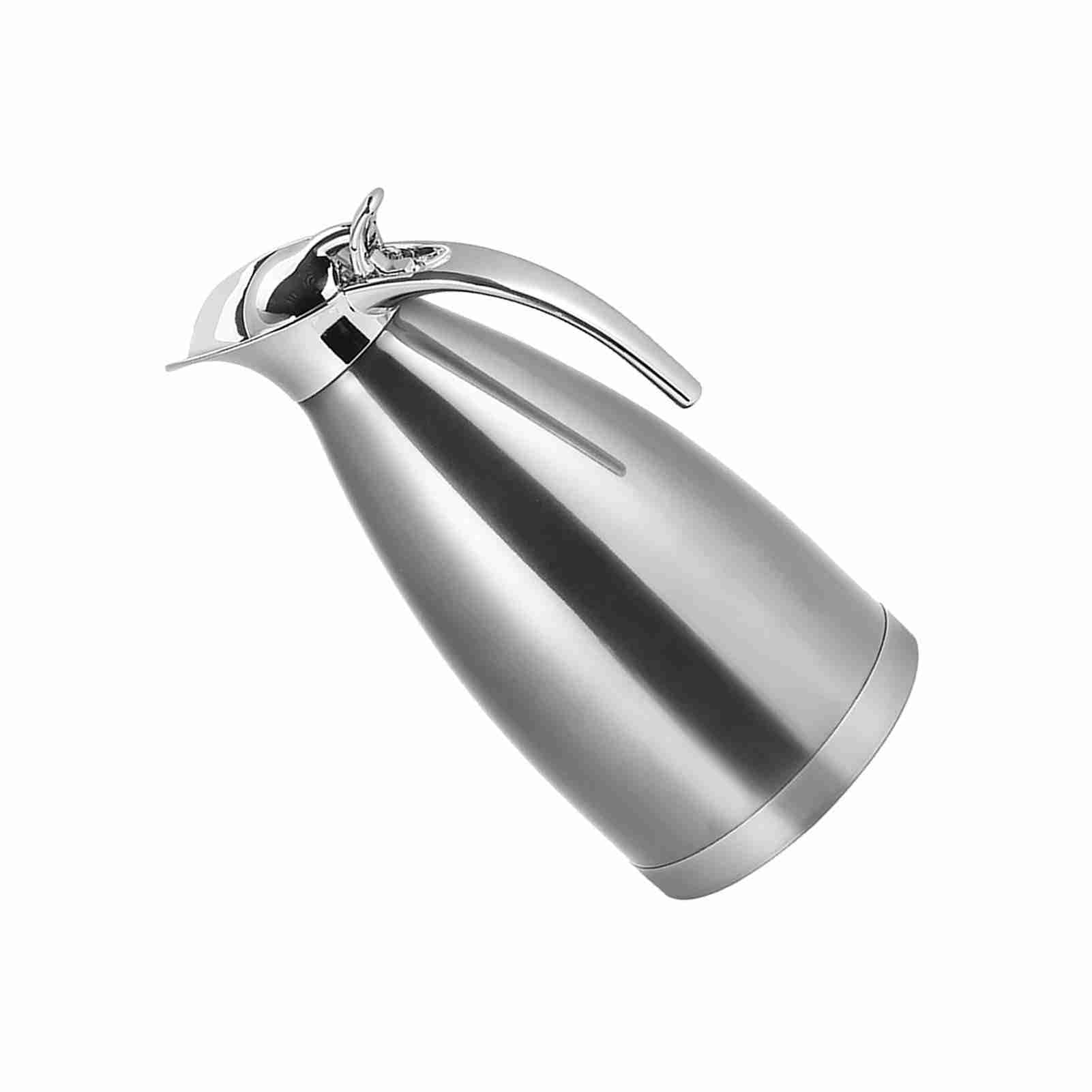 Brrnoo Kaffeekanne, Vakuumisolierte Thermokanne, Doppelwandige Edelstahl-Teekanne, Wärmflasche, Bequemer Griff, 1,5 L, 14 X 25 Cm, 8–12 Stunden, 50–60 Grad (2L)