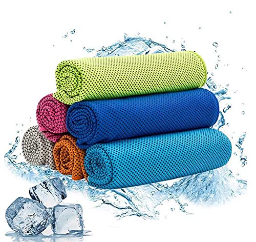 Grineka (6枚セット) ひんやりタオル 冷感タオル クールタオル フェイスタオル 冷却 スポーツタオル 接触冷感タオル エコデクール おまけ付き 運動会 スポーツ アウトドア 冷感タオルスポーツクール ひんやりタオル 5秒冷却 アイス無限クールタオル 瞬冷タイプ 熱中症対策 UVカット 超冷感 吸水速乾 軽量 防臭 運動 水泳 登山 旅行 ランニング ヨガ 体育館 フィットネス スポーツタオル 防臭 クールタオル 首 汗拭きタオル 男 女 老人 子供 こども 夏のプレゼント
