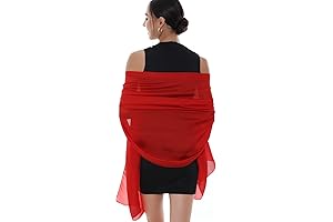 Red Lace Sheer Shawl Evening Formal Wrap for Party Dress