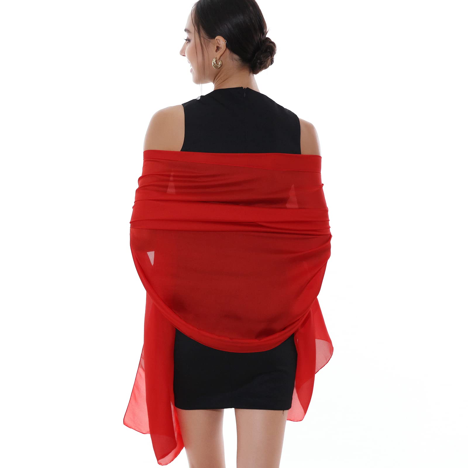RIIQIICHY Foulard Sciarpa Seta Donna Pashmina Stola Scialle Cerimonia Abito da Sera Elegante Sposa