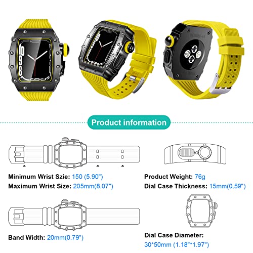 Kit modification Apple Watch boîtier acier bracelet caoutchouc SE