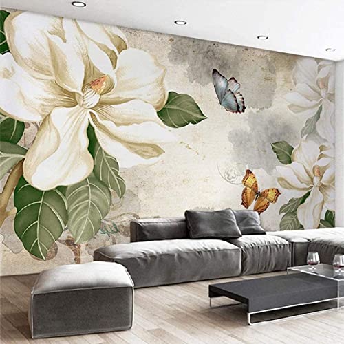 Papel Pintado 3D Retro Mariposas Flores Fotomurales 3D Tv Fondo Pared Dormitorio Murales Papel Tapiz Moderno