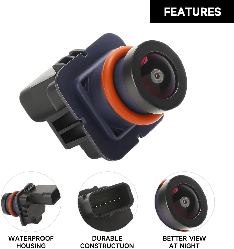 Rear View Back Up Wide Angle Camera Park Assist Reverse Camera - Compatible for Ford Taurus 3.5L V6 - Gas Limited, SE, SEL, SHO 2010-2012 - Replace Part AG1Z19G490D