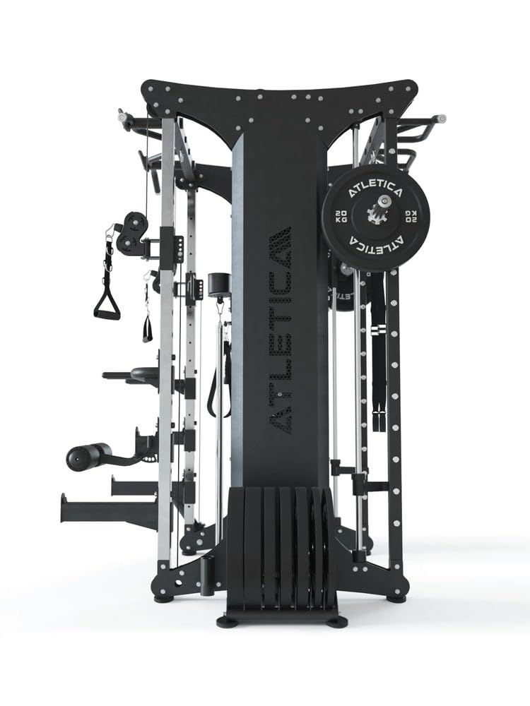 ATLETICA Dual | Multipresse | Doppelseitige Smith Maschine Kraftstation mit Steckgewichten | Studio Qualität | 472kg Eigengewicht | Training zu zweit