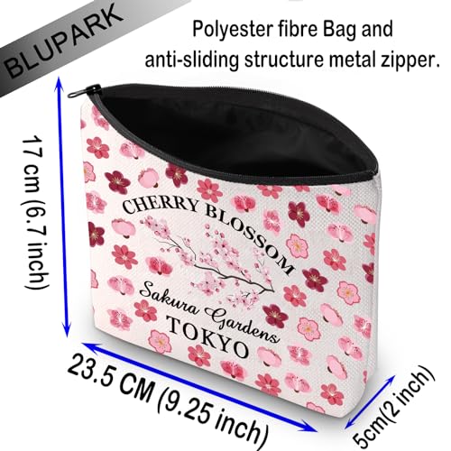 Japan Travel Cosmetic Bag Japanese Sakura Gift Cherry Blossom Gardens Tokyo Gift for Japan Lover (Cherry Blossom) - Image 2