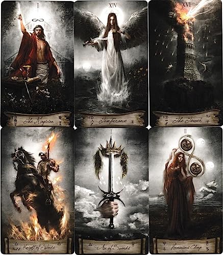 Image of AYME Heaven & Earth Tarot Cards In A Tin, A 78-Card Deck Gilded Black (Limited Edition), 400 Gsm Black Core Cardstock (Style 2)