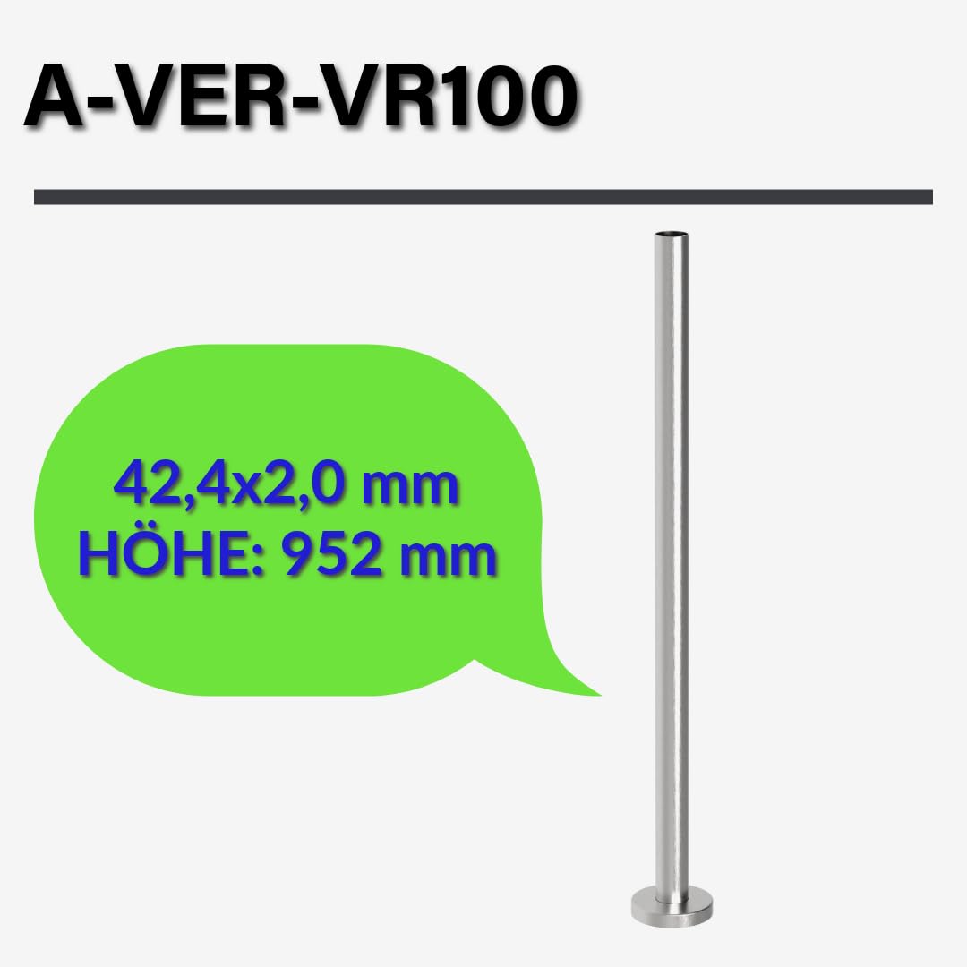 Sellon24® Pali per ringhiera in acciaio inox Ø 42,4 pali – aperto (A-VER-VR100)